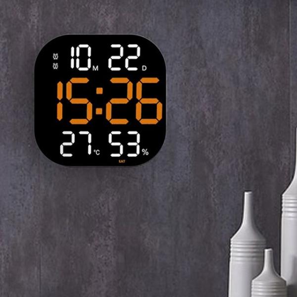 LED 사각 벽시계 날짜 온습도 무소음 벽시계