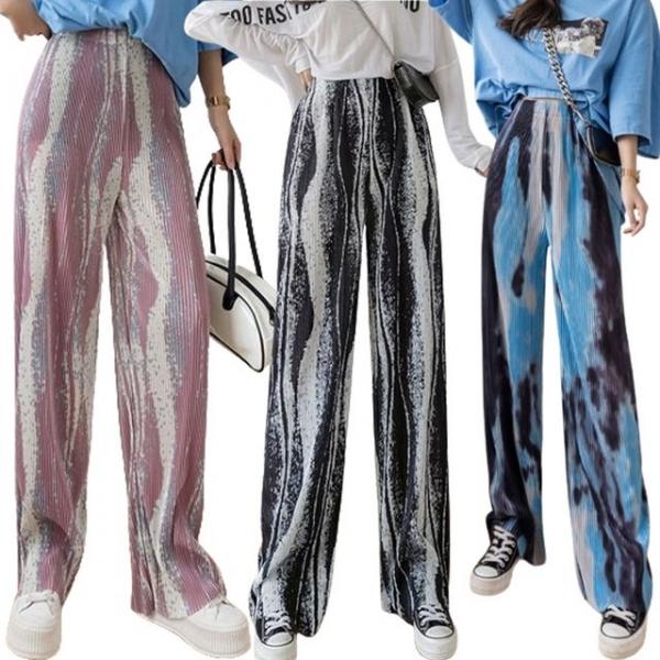 비비드 여름 쿨바지 플팬츠 밴딩 와이드팬츠