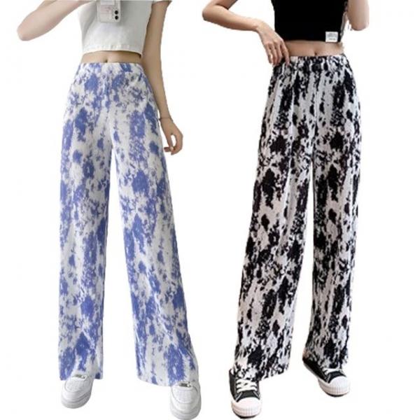 페인팅 여름 쿨바지 플팬츠 밴딩 와이드팬츠