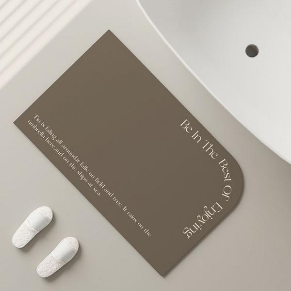 주방 현관 모던 러그 욕실 규조토 발 판 매트 브라운