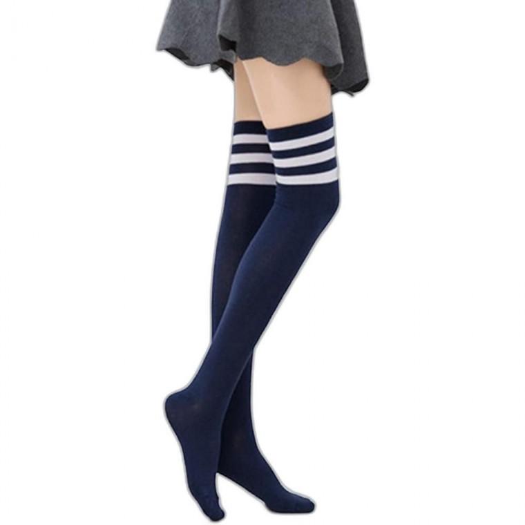 무릎양말 (네이비) 반양말 따뜻한 여성 니삭스 보온 오버니