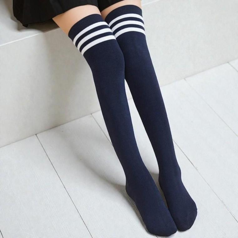 (네이비) 니삭스 따뜻한 무릎양말 반양말 오버니 보온 여성