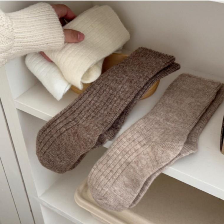 여성양말 데일리 골지 울양말 겨울 필수