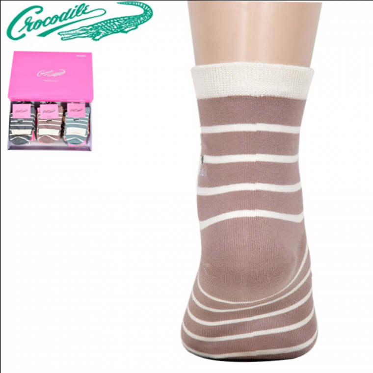 크로커다일 기타 로고 자수 링글 여성 캐주얼 중목 양말 여자 양말세트