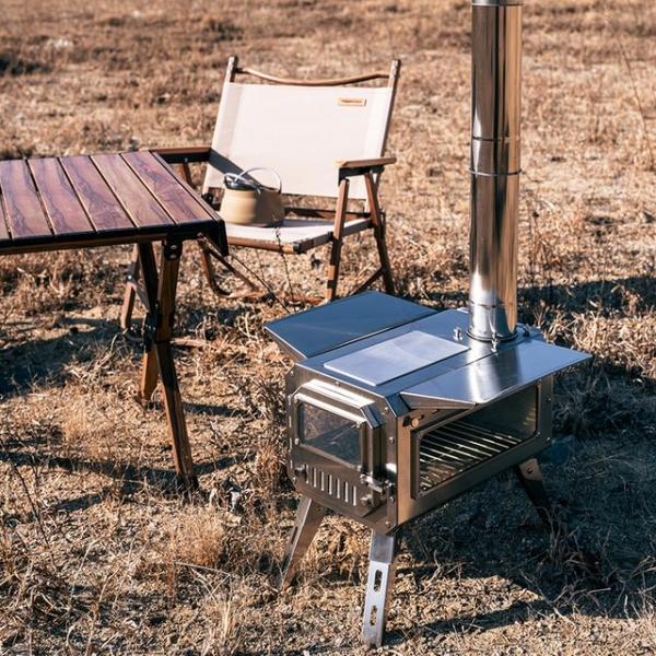 대형 화목난로 휴대용 투명 화로 난로 캠핑 불멍