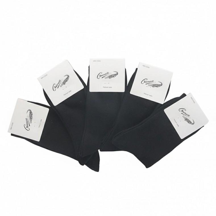 크로커다일 남성 무지 정장 양말 블랙 5켤레 패션 캐주얼 슈트 슬랙스 장목양말