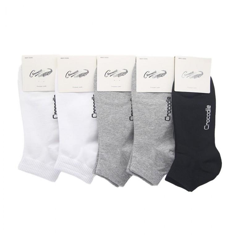 크로커다일 남성 무지 단목양말 색상랜덤 5켤레 단색 기본 짧은양말 교복 캐주얼