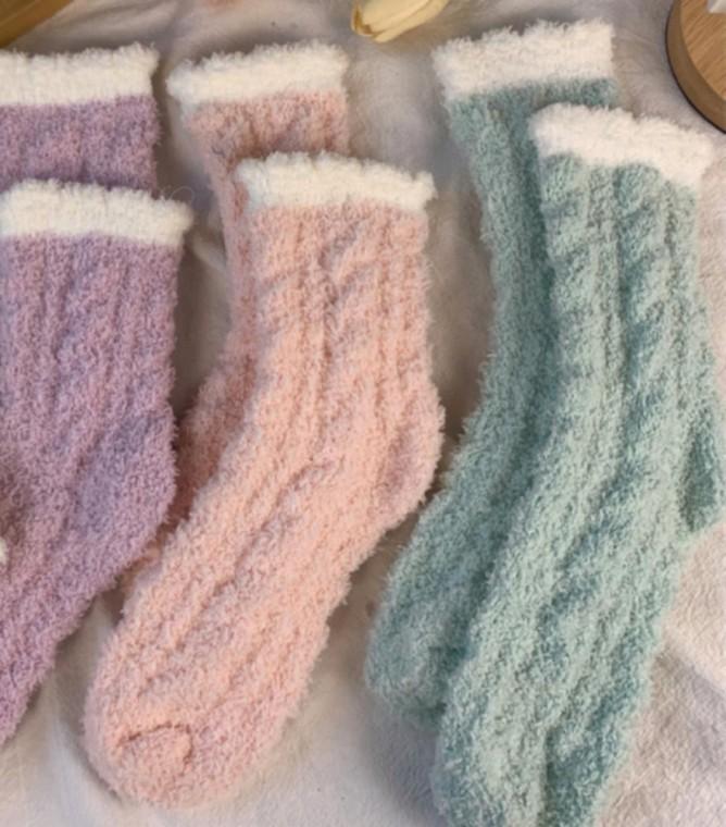 수면양말 조리원 보온 여성 겨울 선물 (민트색) 겨울양말