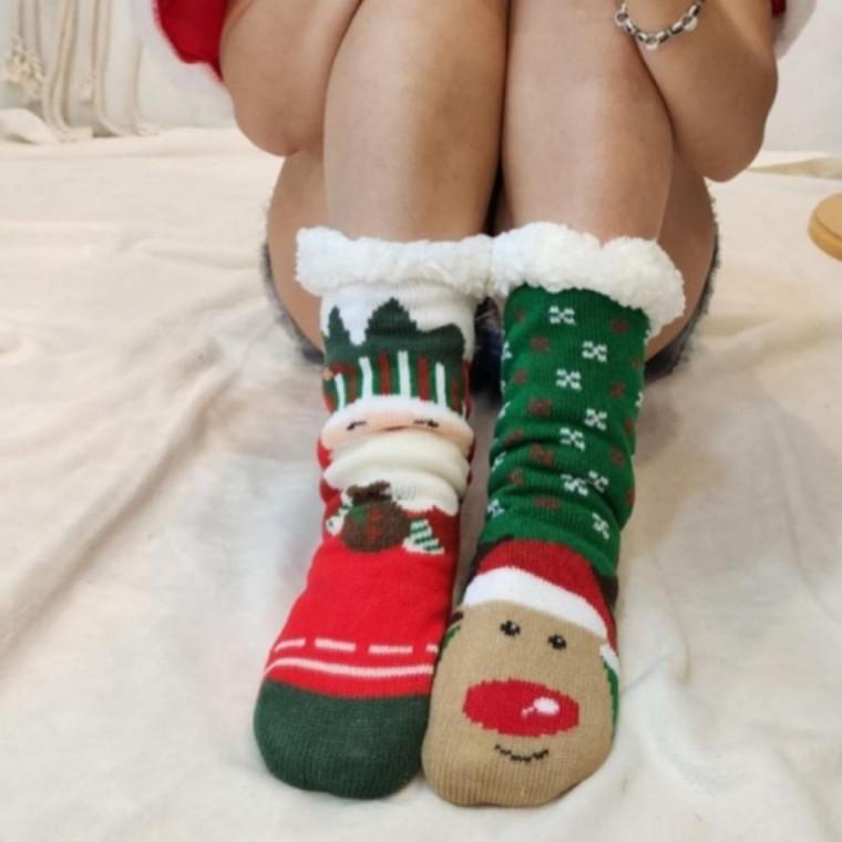 수면 선물 조리원 겨울양말 보온 여성 산타 크리스마스 양말 도톰 귀여운 루돌프