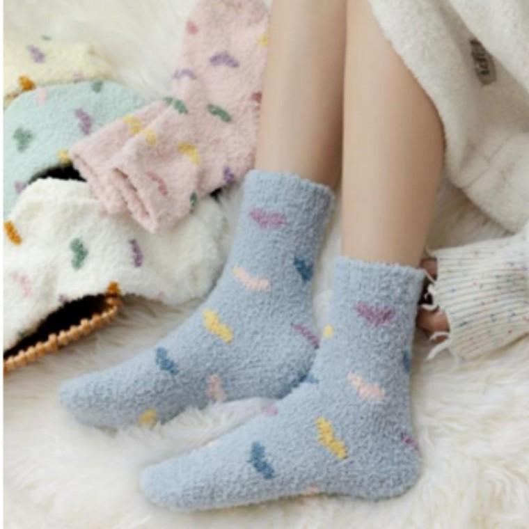 보온 겨울양말 6종세트 조리원 선물 수면양말 하트패턴