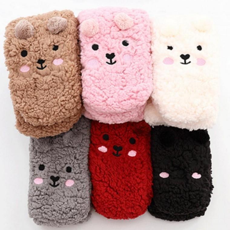 보온 DD-1211391 수면 조리원 선물 겨울양말 롱 겨울 보온 양말 곰돌이