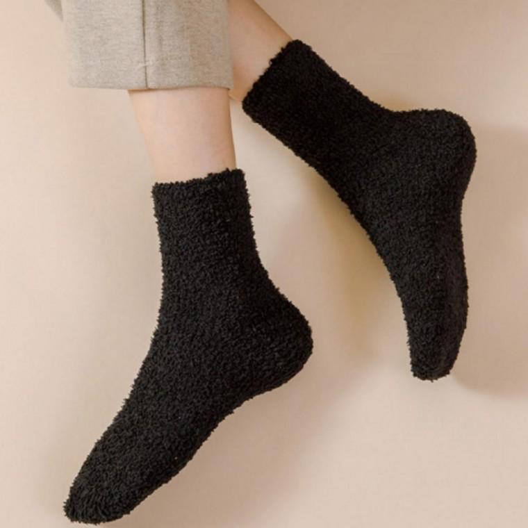 스판 심플 (랜덤) 무지 보온 무압박 겨울양말 조리원 선물 수면 여성 X4켤레 양말