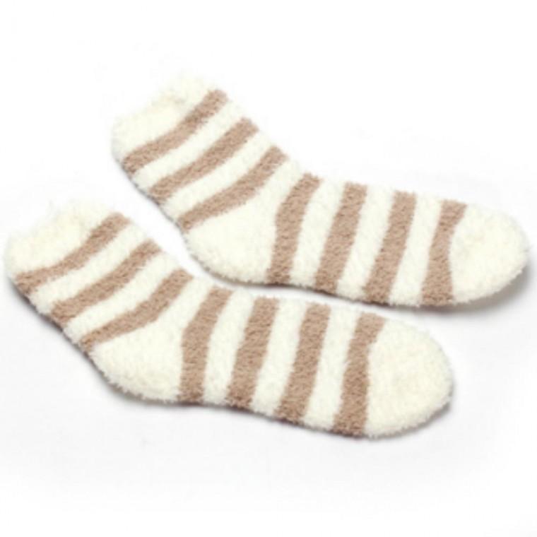 겨울 양말2개 수면 보온 조리원 여성용 겨울양말 스트라이프 (색상랜덤) 선물