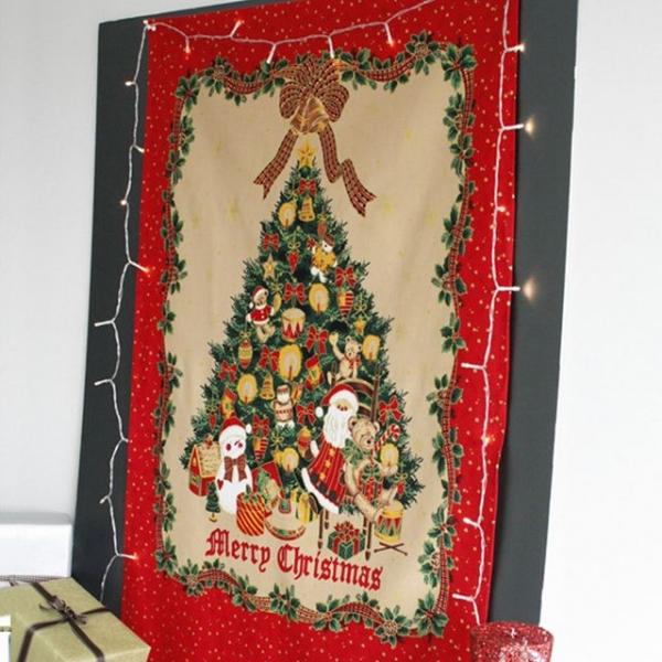 성탄 트리 모양 패브릭 가리개 벽면 장식천 가림막