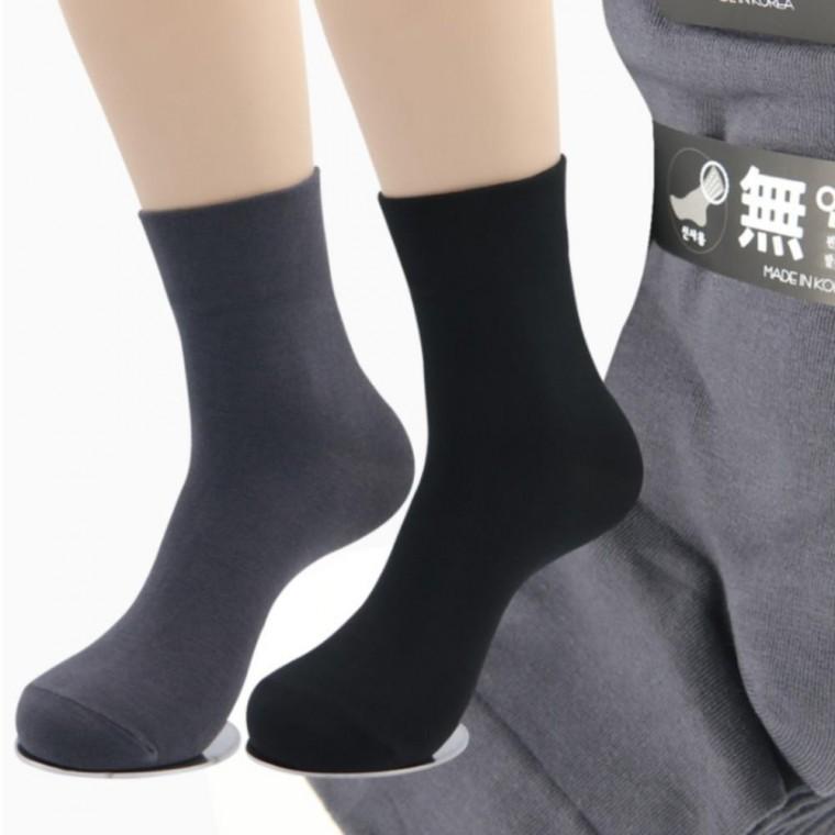 10켤레 블랙/쥐색 국산 무압박 남성 양말 남자 남성용 중목 양말 발목조임없는 면혼방