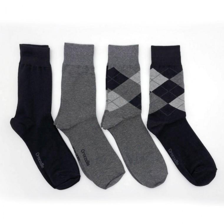 정장 마름모 패턴 악어 여성 중목 양말 5켤레 묶음