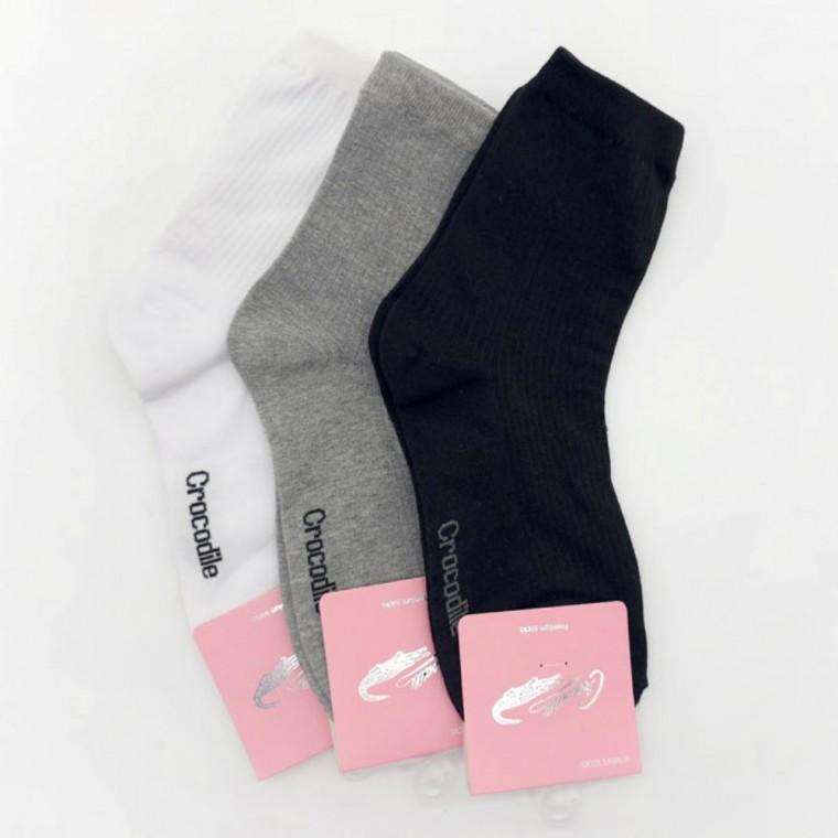 깔끔 골지 스타일 악어 여성 중목 양말 5켤레 묶음