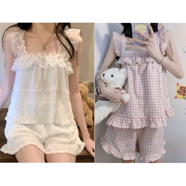 여름 프릴 나시 투피스 홈웨어 우정잠옷 파자마파티