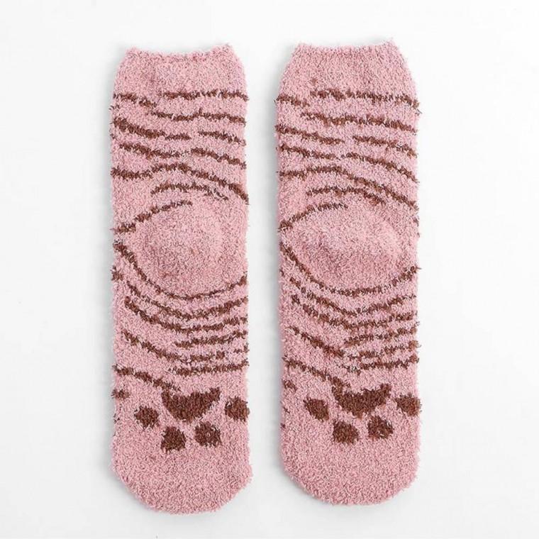 귀여운 동물 발바닥 포근 수면양말(핑크)