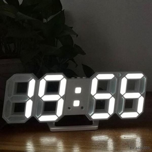 3D 입체 LED 벽시계 탁상시계 알람 온도 무소음