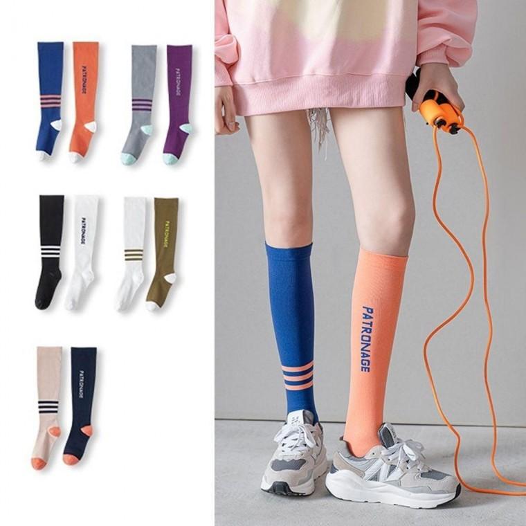 여성 스포츠 롱 압박 양말 러닝 피트니스 요가 운동