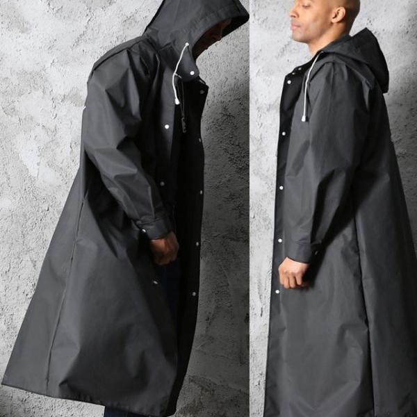 (moodoo) EVA 레인코트 심플 블랙색상 우비