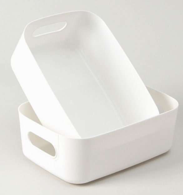 바구니 양말바구니 욕실바구니 사각 수납바구니 2p세트 (화이트) DP73216