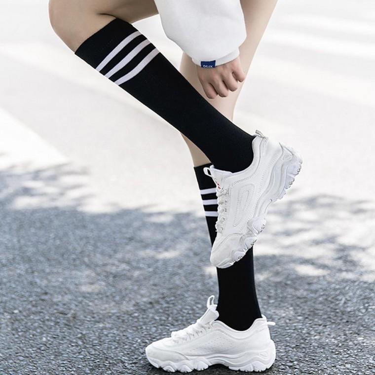 여성 니삭스 오버니삭스 타킹 줄무늬 무릎양말