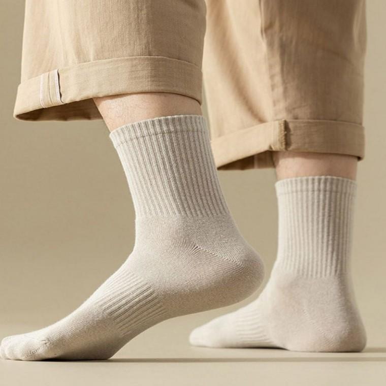 컬러 5켤레 남자 사계절 중목양말 묶음 무지