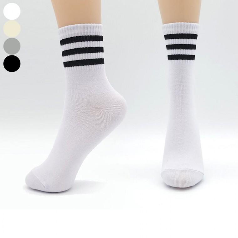 짱짱한 4켤레묶음 중목양말 고품질 3선 여자 국내생산