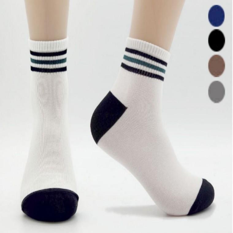 남자 국내생산 고급 5켤레 발목양말 캐주얼 라인 배색