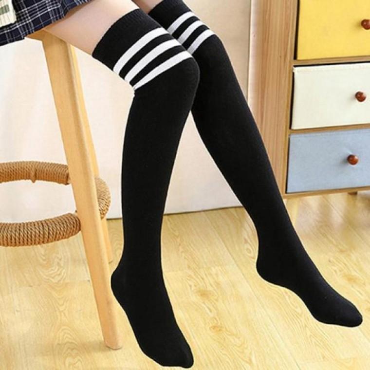 여성 3선 롱 오버 니삭스 패션양말