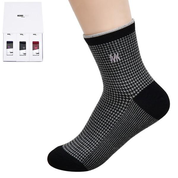 미치코런던 하운즈투스 패턴 숙녀 패션 중목 양말 3족세트0107ag