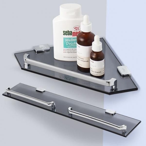 크롬블랙 욕실코너장 화장실꾸미기 모서리선반 타일벽