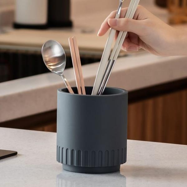 국산 실리콘 수저통 물빠짐 조리도구 다용도꽂이 정리