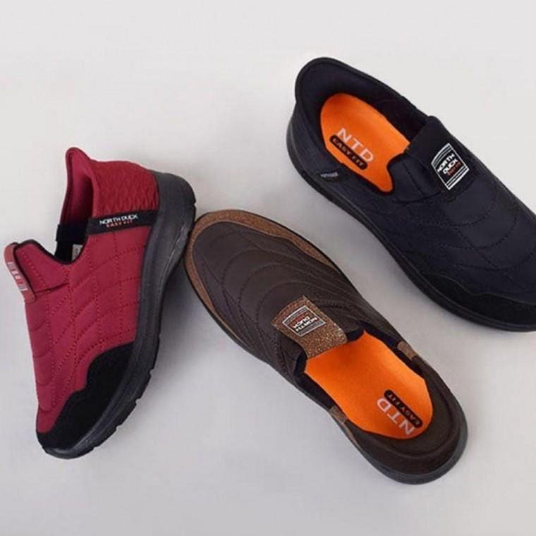 겨울 쿠션 누빔 패딩슬립온 남성 여성 다용도 방한화 여자 방한 겨울 신발 털운동화 화 기모 남자 여성