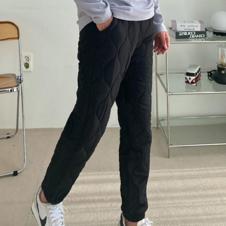 조거 팬츠 1P 바지 패딩 방한 퀄팅 기모 현장 데일리 겨울 보온 겨울 남성 한파 일복