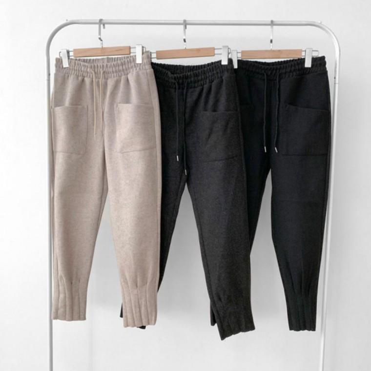 3색 바지 팬츠 배기 한파 여성 바지 모직 겨울 현장 일복 팬츠 기모 겨울 방한 여자