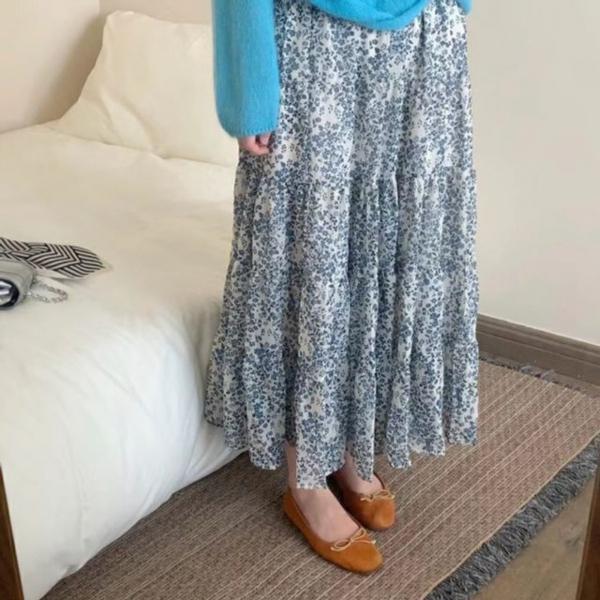 러블리 잔꽃무늬 플라워 롱스커트