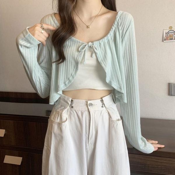 스트링크롭가디건 크롭볼레로가디건