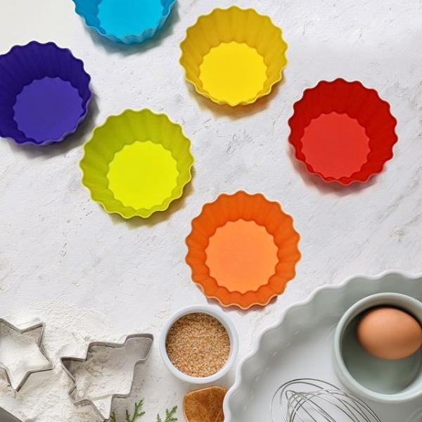 레오 실리콘 머핀몰드6p 빵틀 반찬 파티션 그릇