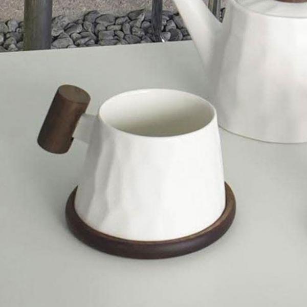 고원 계수나무 소형 머그컵 화이트 컵 1p + 받침 1p