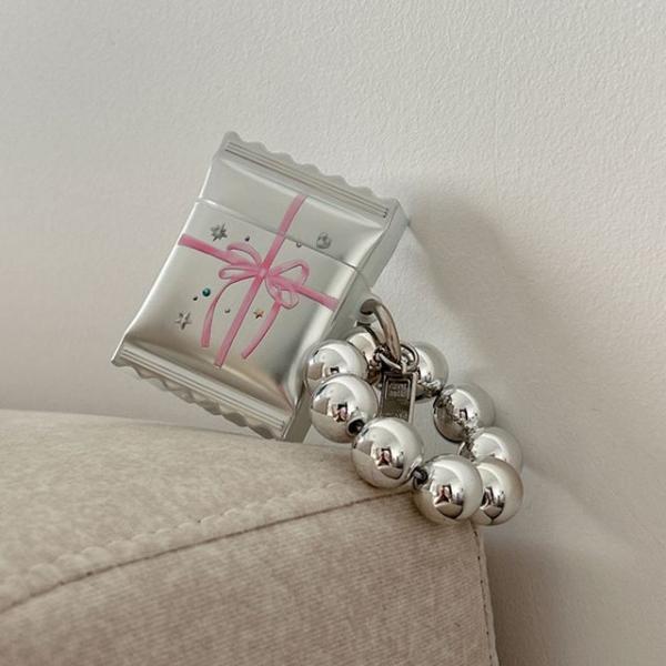 퓨어에어팟케이스 실버 리본 1/2/3세대 프로 커버