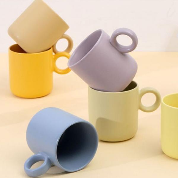 동글 손잡이 매트컬러 머그컵 350ml 1P 홈카페 커피컵