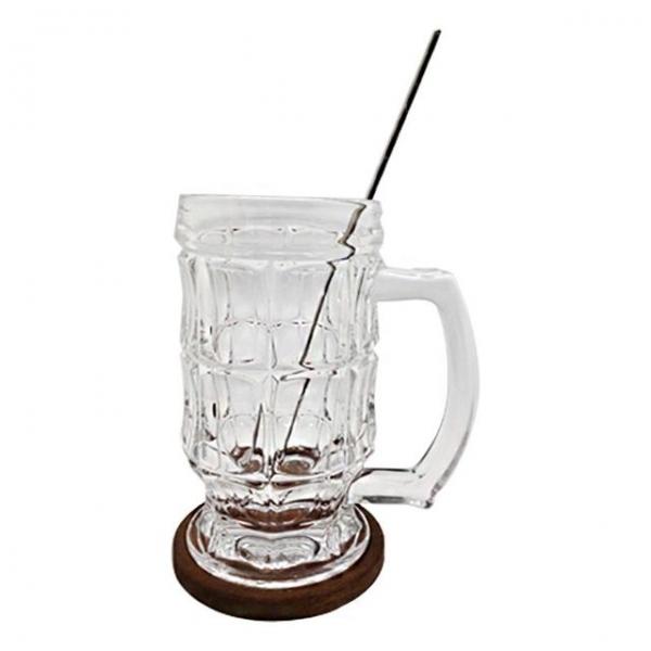 MZ세대 하이볼 잔 400ml 원목받침 티스푼 3종세트