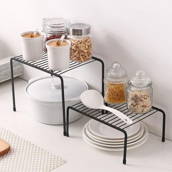 철제 주방 수납 정리 선반 그릇 정리대 (접이식)