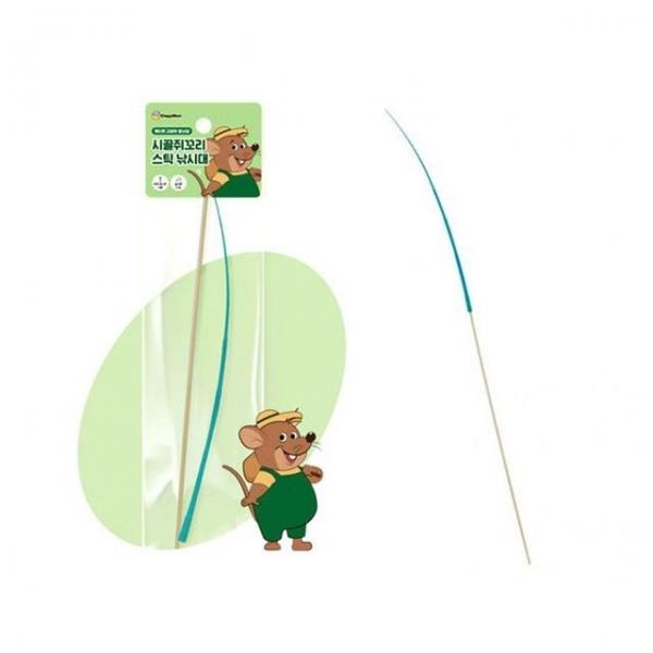 캐티맨 시골쥐꼬리 스틱 낚시대(그린) 실리콘 장난감