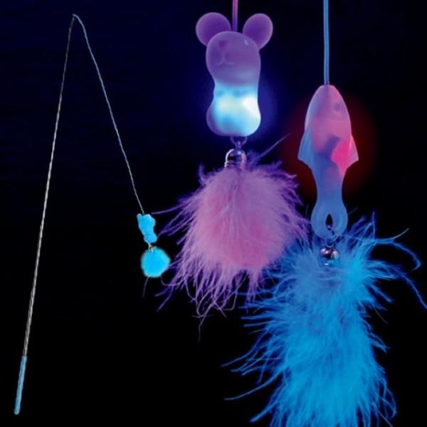 고양이 우쭈쭈 LED 낚시대