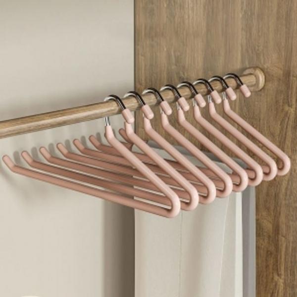 제트 논슬립 바지걸이 10p세트 코팅 옷걸이 살구색