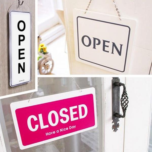 오픈클로즈 OPEN CLOSED 팻말 포맥스 양면걸이
